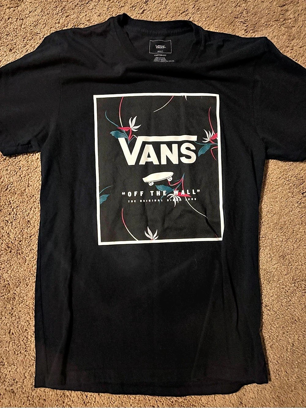 Vans Classic Print Box T-Shirt Graphic T-Shirt in Black Like New